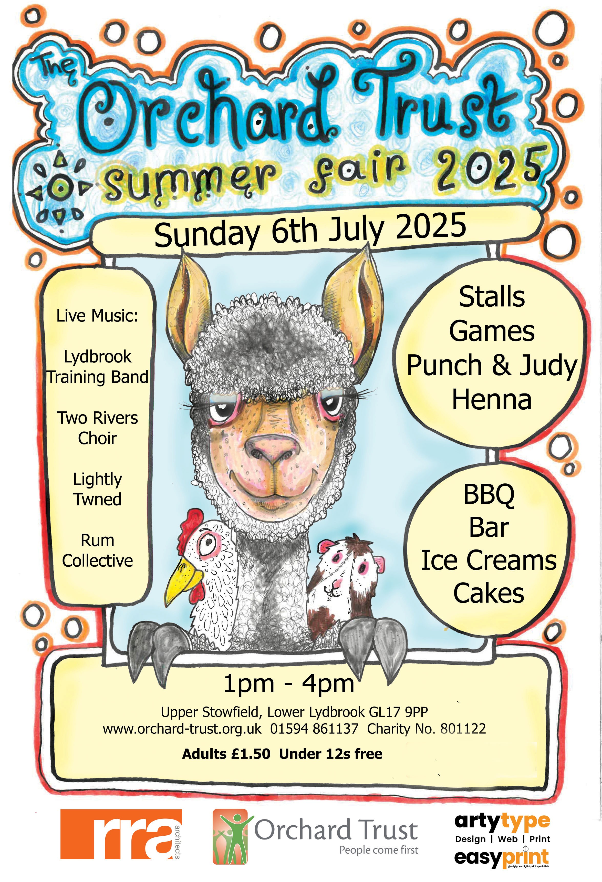 Orchard Trust Summer Fair, Sunday 6th July 1pm-4pm. Adults £1.50, Children - FREE